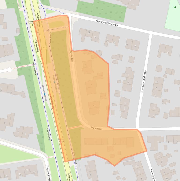 Kaart van postcodegebied 6891AT.