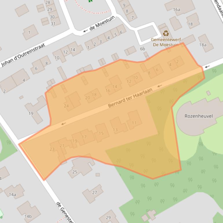 Kaart van postcodegebied 6891CX.