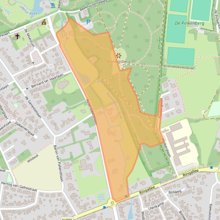 Kaart van postcodegebied 6891DE.