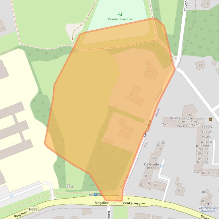 Kaart van postcodegebied 6891DL.