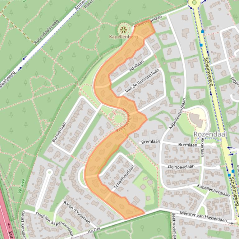 Kaart van postcodegebied 6891EA.