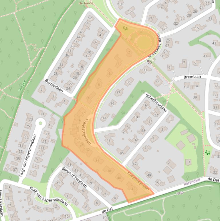 Kaart van postcodegebied 6891EB.