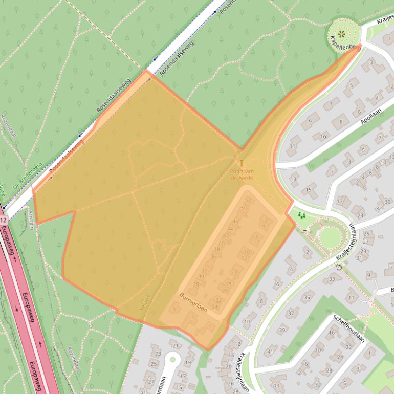 Kaart van postcodegebied 6891ED.