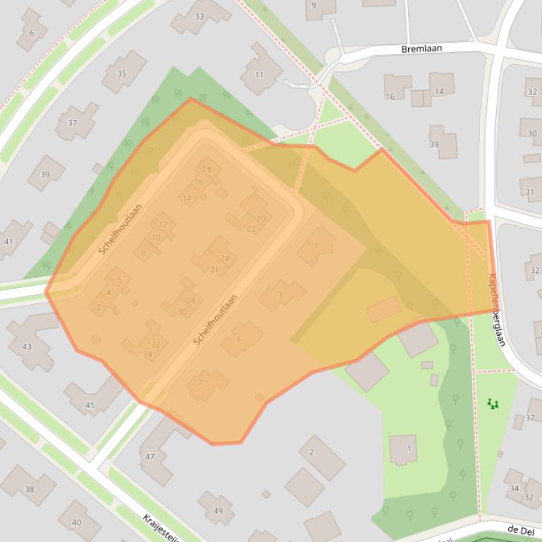 Kaart van postcodegebied 6891EG.