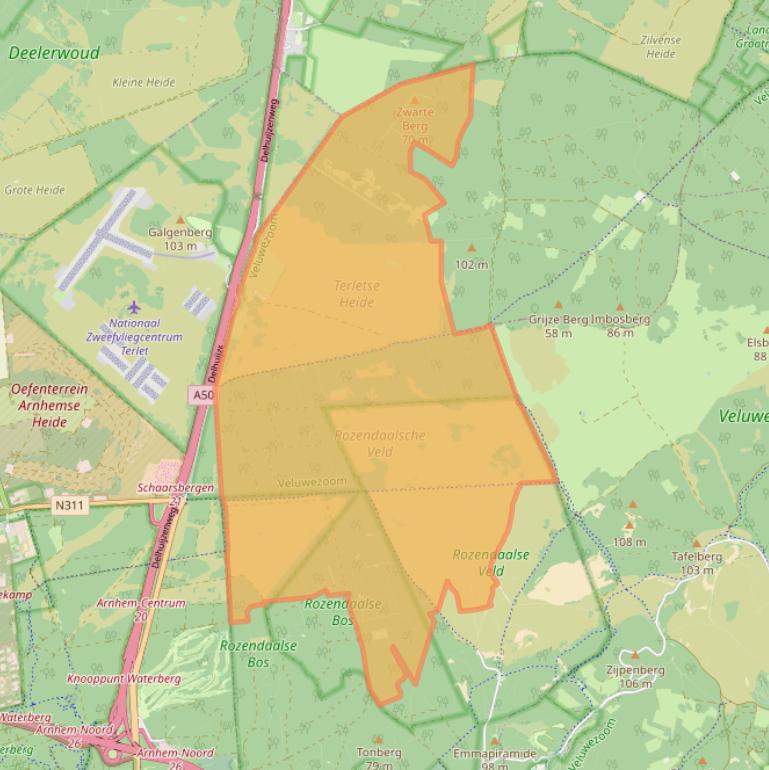 Kaart van postcodegebied 6891ZZ.