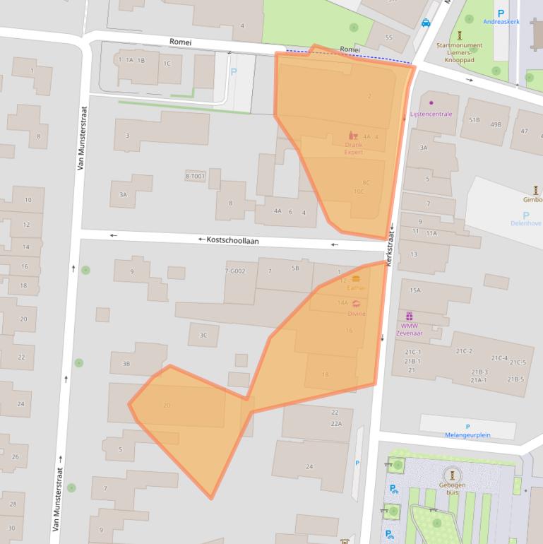 Kaart van postcodegebied 6901AB.