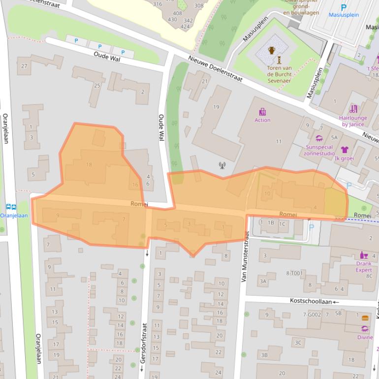 Kaart van postcodegebied 6901AV.