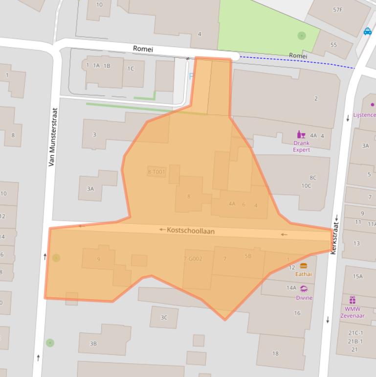 Kaart van postcodegebied 6901AZ.