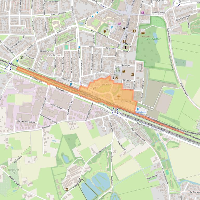 Kaart van postcodegebied 6901BE.