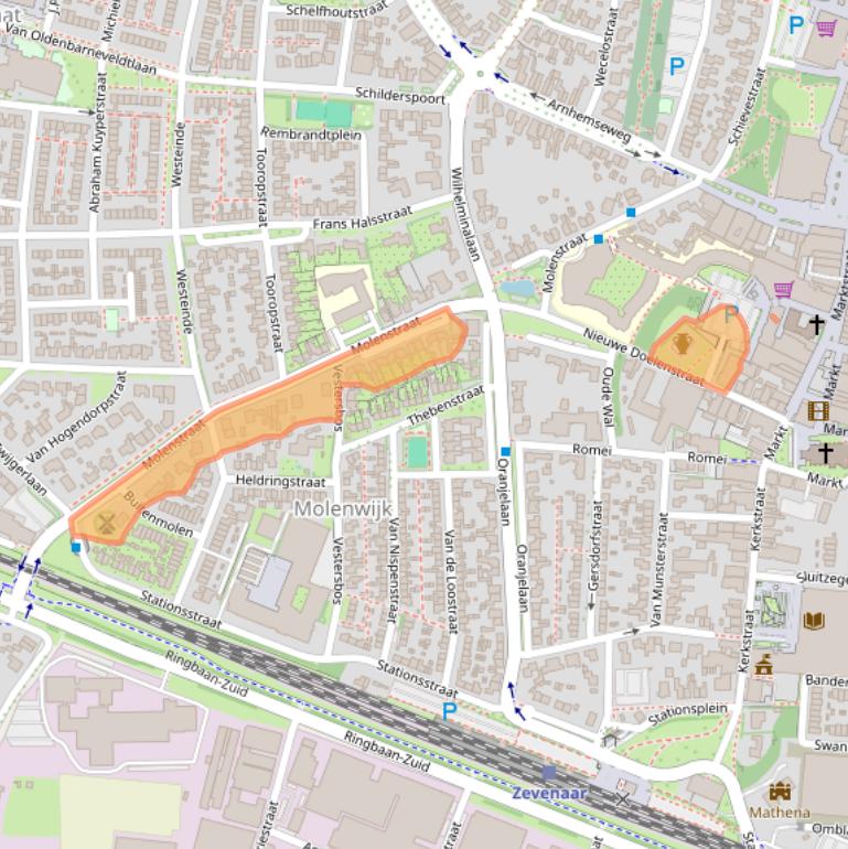 Kaart van postcodegebied 6901CC.