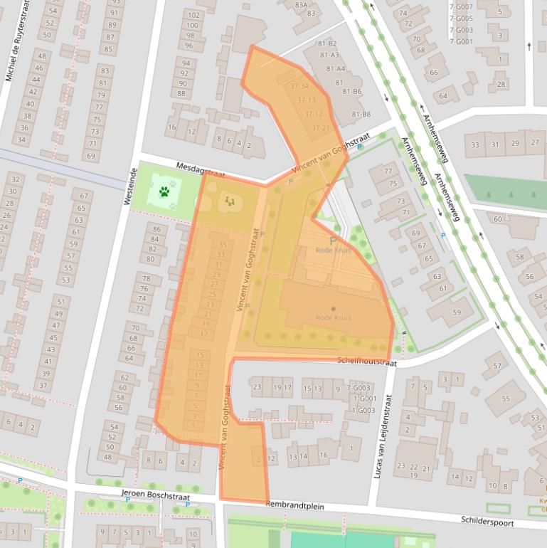 Kaart van postcodegebied 6901DK.