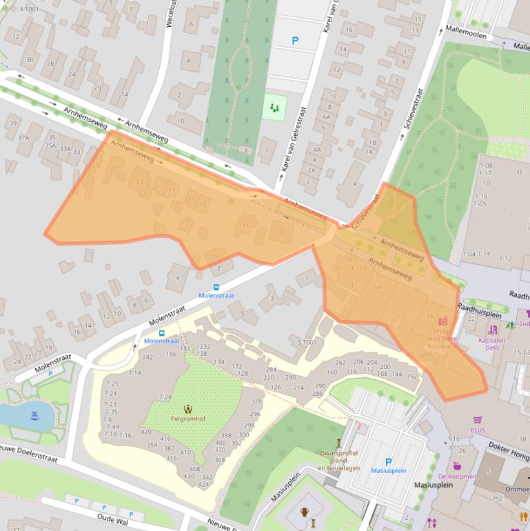 Kaart van postcodegebied 6901DS.