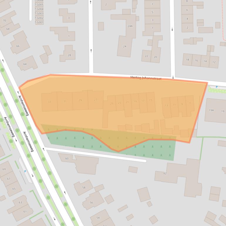 Kaart van postcodegebied 6901EJ.