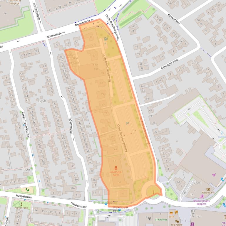 Kaart van postcodegebied 6901HH.