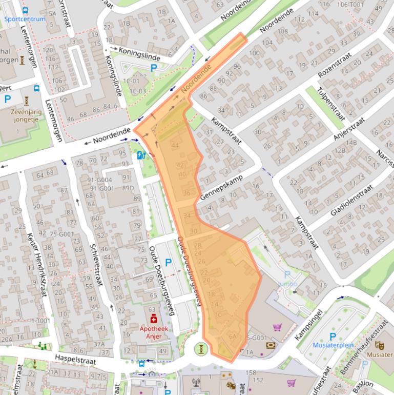 Kaart van postcodegebied 6901HK.