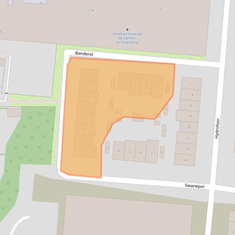 Kaart van postcodegebied 6901RC.