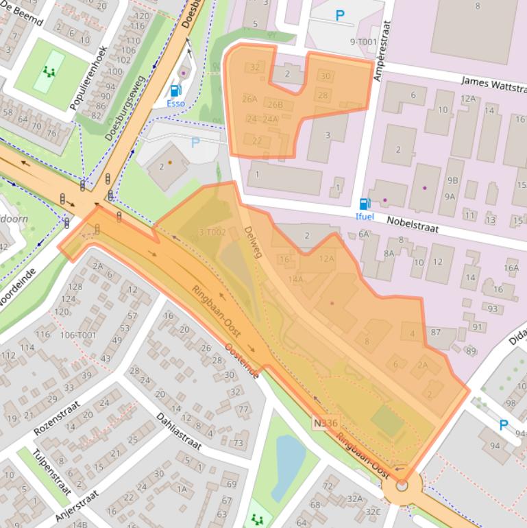 Kaart van postcodegebied 6902PJ.