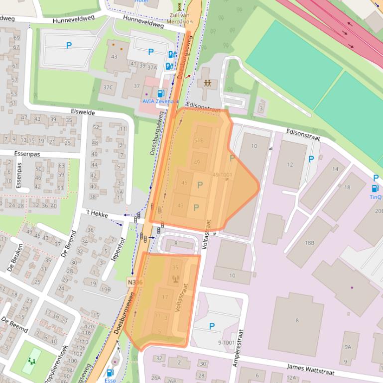 Kaart van postcodegebied 6902PT.