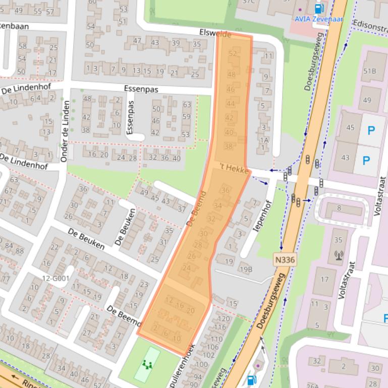 Kaart van postcodegebied 6903AG.