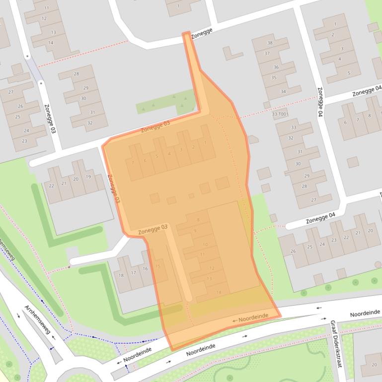 Kaart van postcodegebied 6903EE.