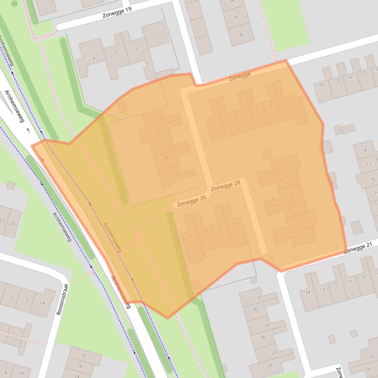 Kaart van postcodegebied 6903GX.