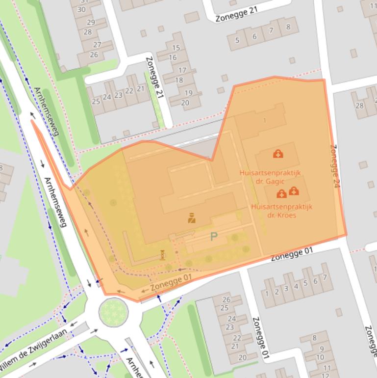 Kaart van postcodegebied 6903HH.