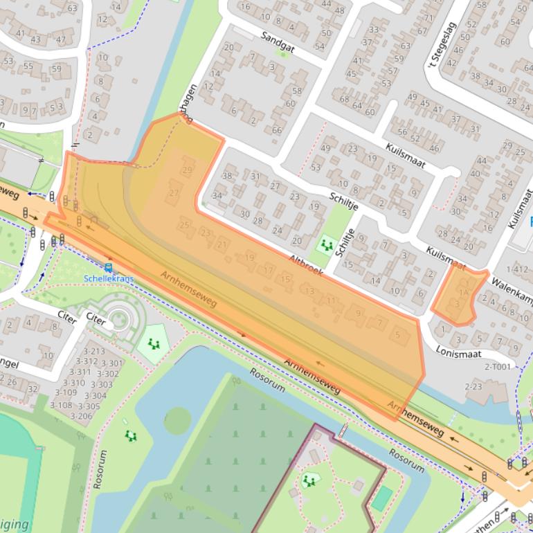 Kaart van postcodegebied 6903WK.