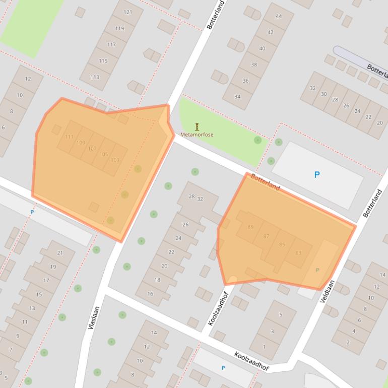 Kaart van postcodegebied 6903ZC.