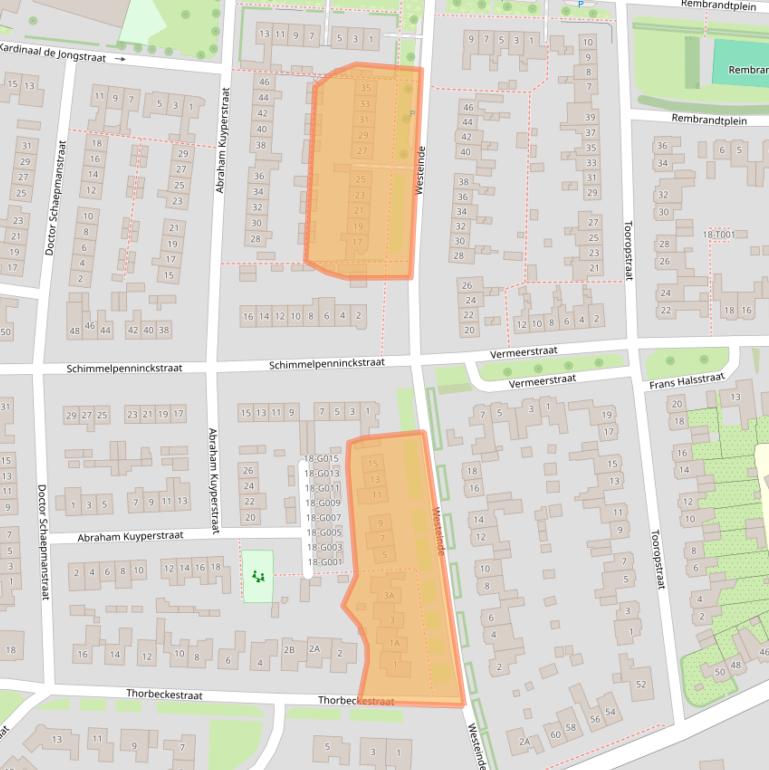 Kaart van postcodegebied 6904AA.