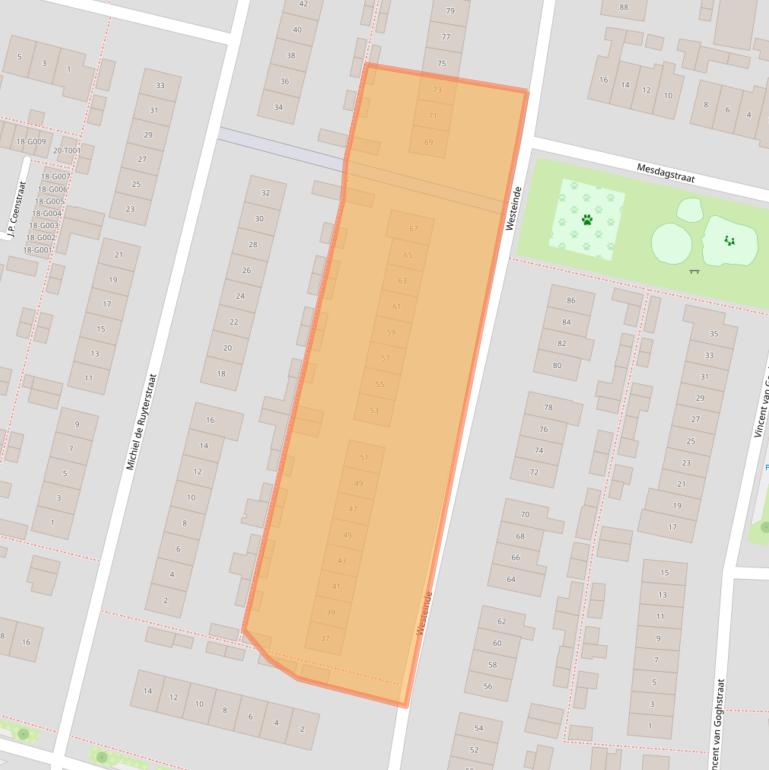 Kaart van postcodegebied 6904AB.