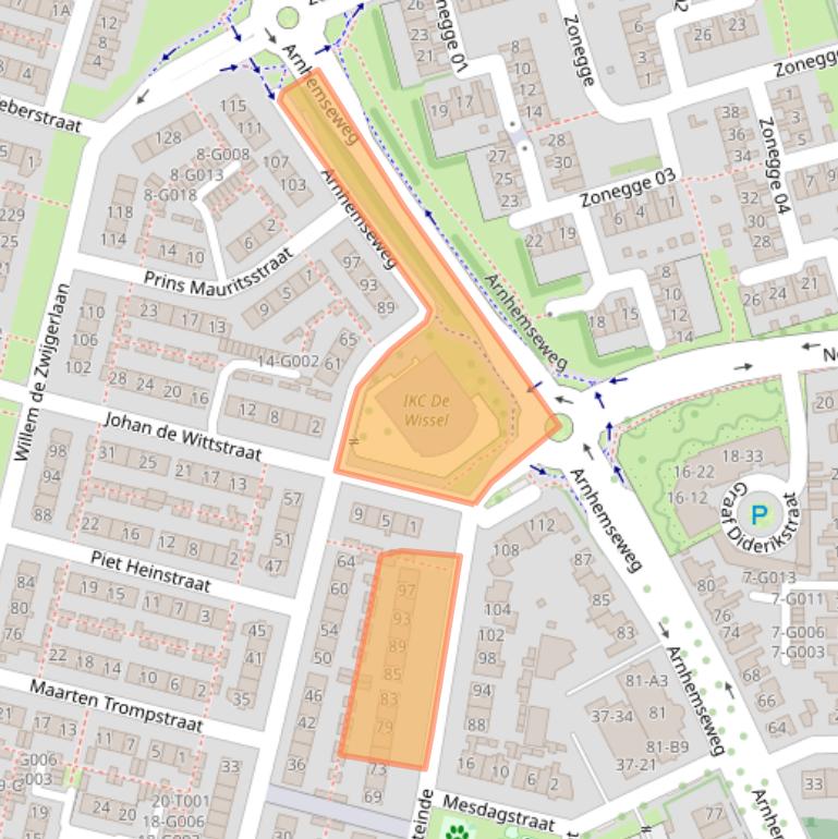 Kaart van postcodegebied 6904AC.