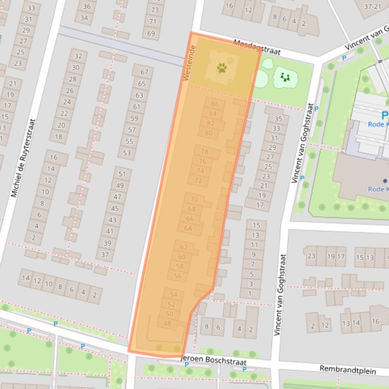 Kaart van postcodegebied 6904AG.