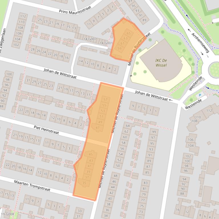 Kaart van postcodegebied 6904AS.