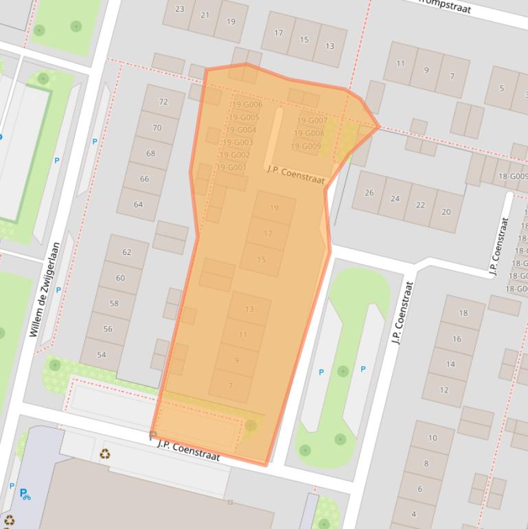 Kaart van postcodegebied 6904BA.