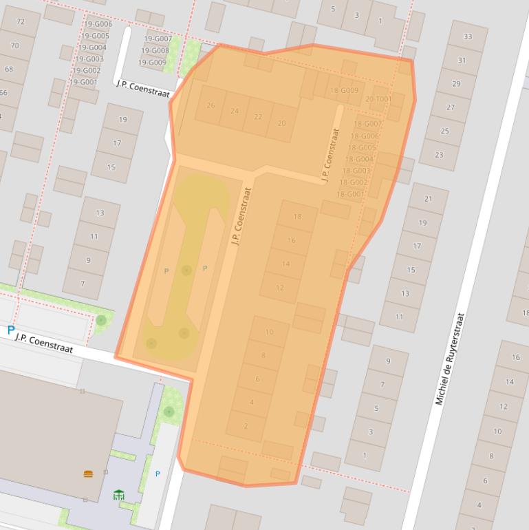 Kaart van postcodegebied 6904BB.