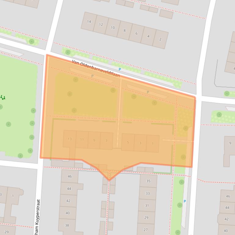 Kaart van postcodegebied 6904BC.