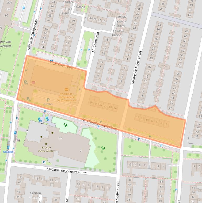 Kaart van postcodegebied 6904BD.