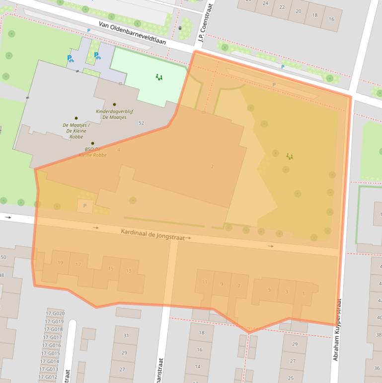 Kaart van postcodegebied 6904BE.