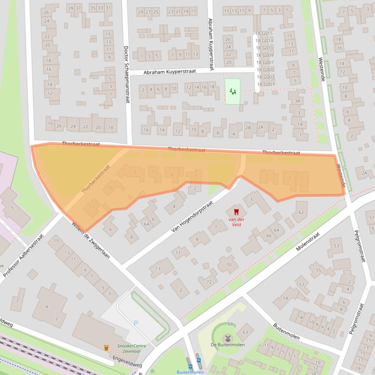 Kaart van postcodegebied 6904BS.