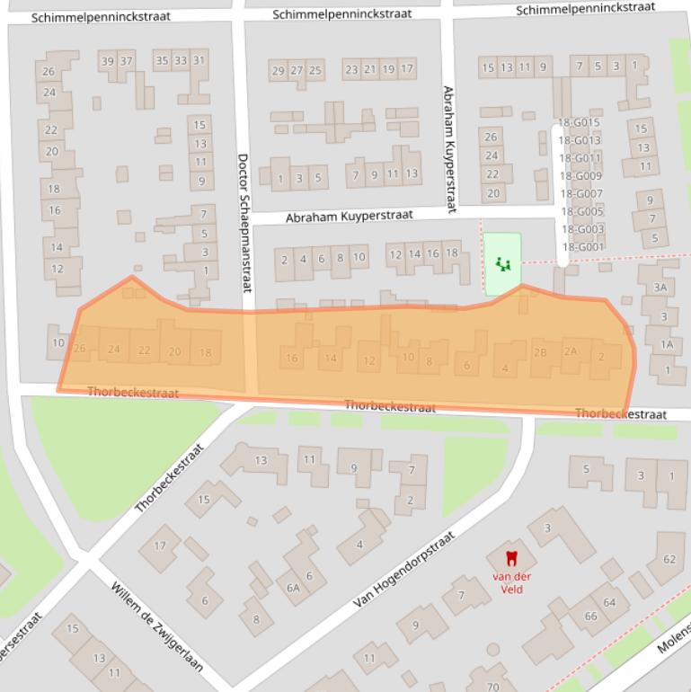 Kaart van postcodegebied 6904BT.