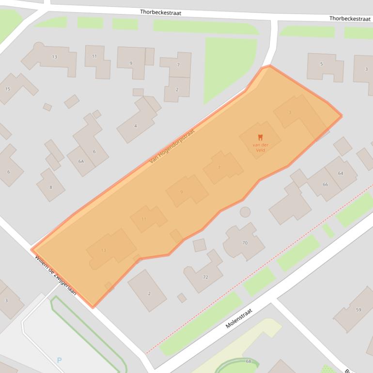 Kaart van postcodegebied 6904BV.