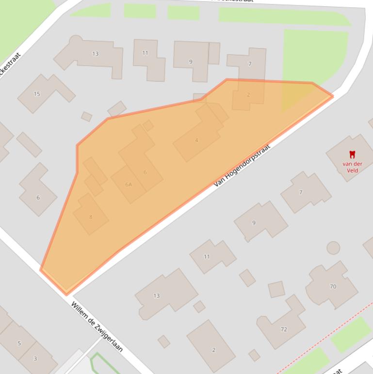 Kaart van postcodegebied 6904BW.