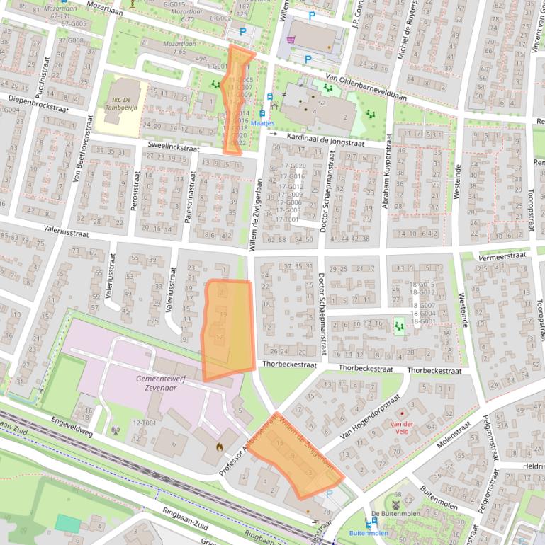 Kaart van postcodegebied 6904CB.