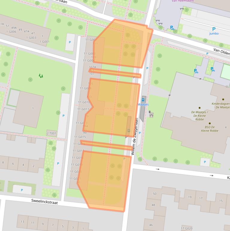 Kaart van postcodegebied 6904CD.