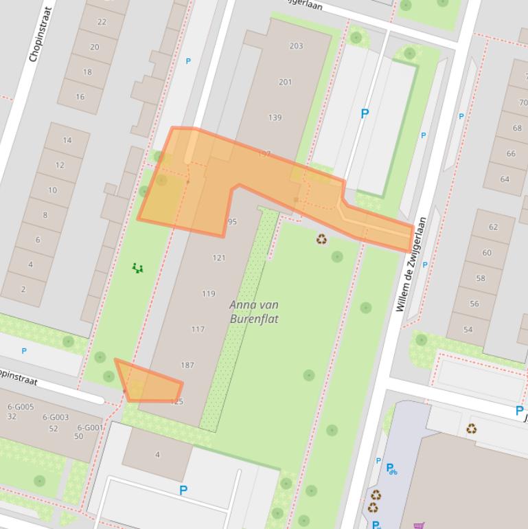 Kaart van postcodegebied 6904CG.