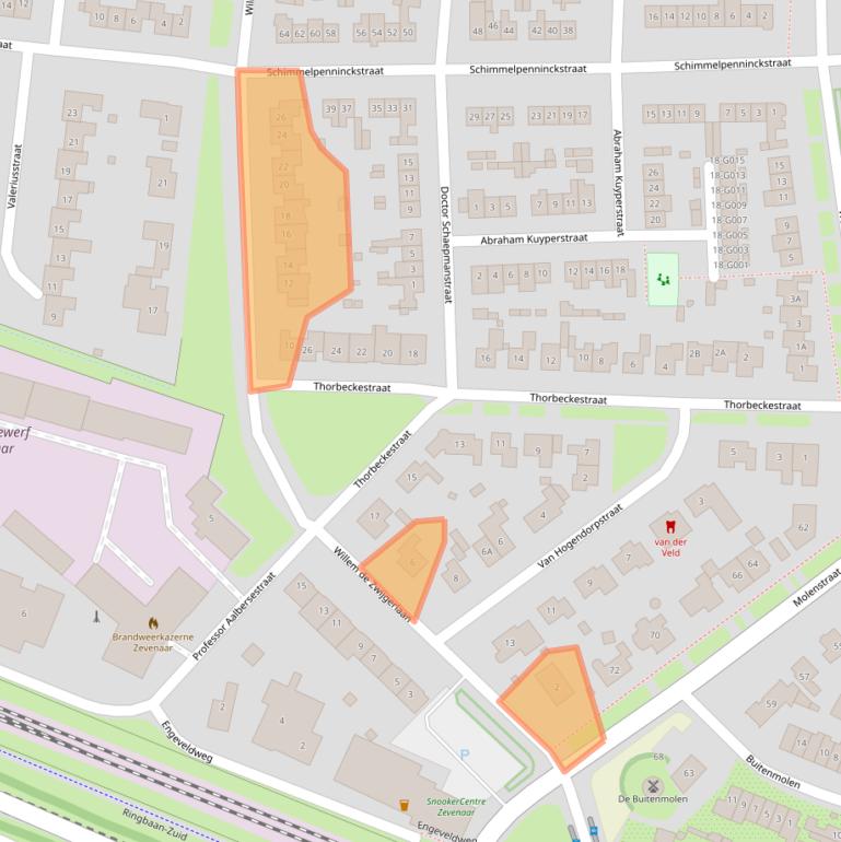 Kaart van postcodegebied 6904CL.