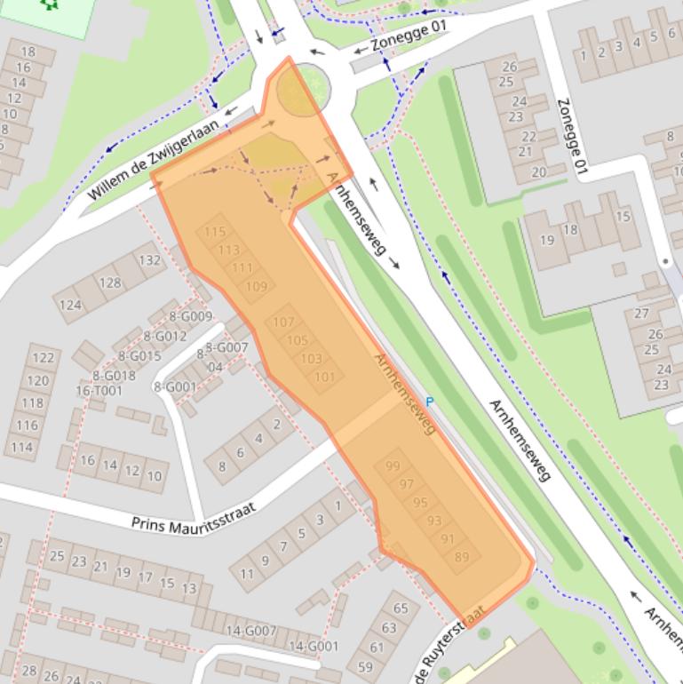 Kaart van postcodegebied 6904CV.