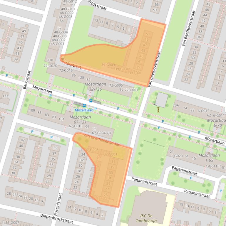 Kaart van postcodegebied 6904EJ.