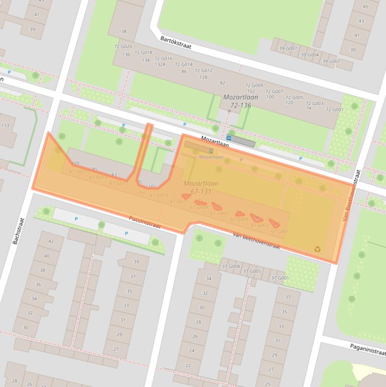 Kaart van postcodegebied 6904GC.