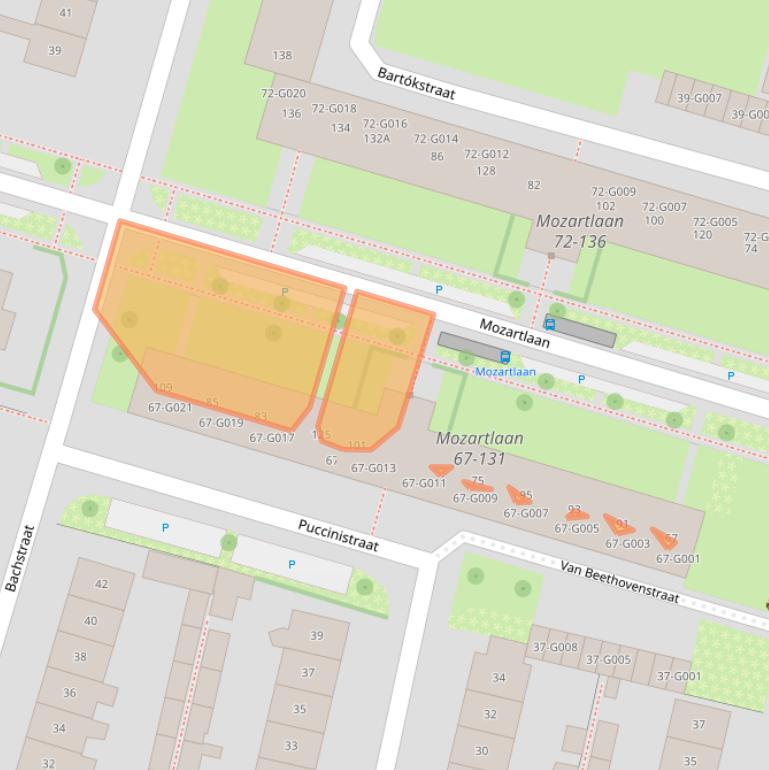 Kaart van postcodegebied 6904GD.